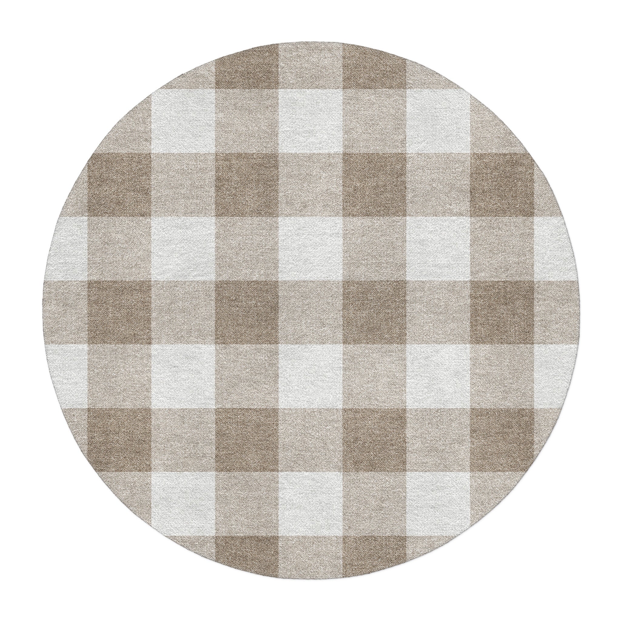 Buffalo Plaid Light Cedar Brown in 5' Round Size