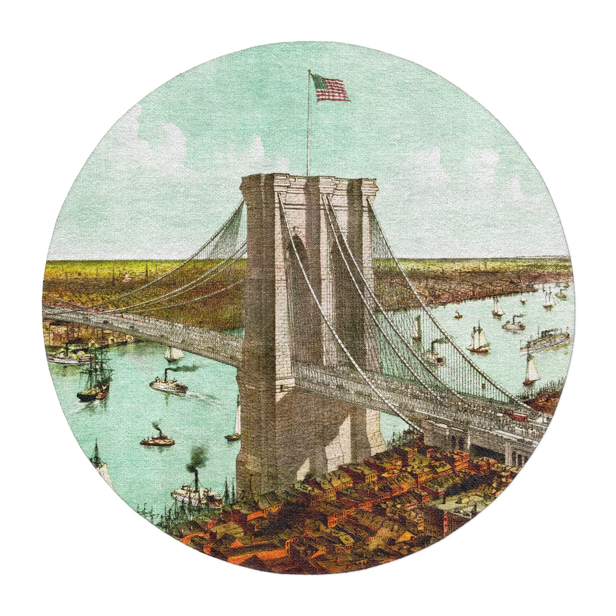 Brooklyn Bridge in 5' Round Size