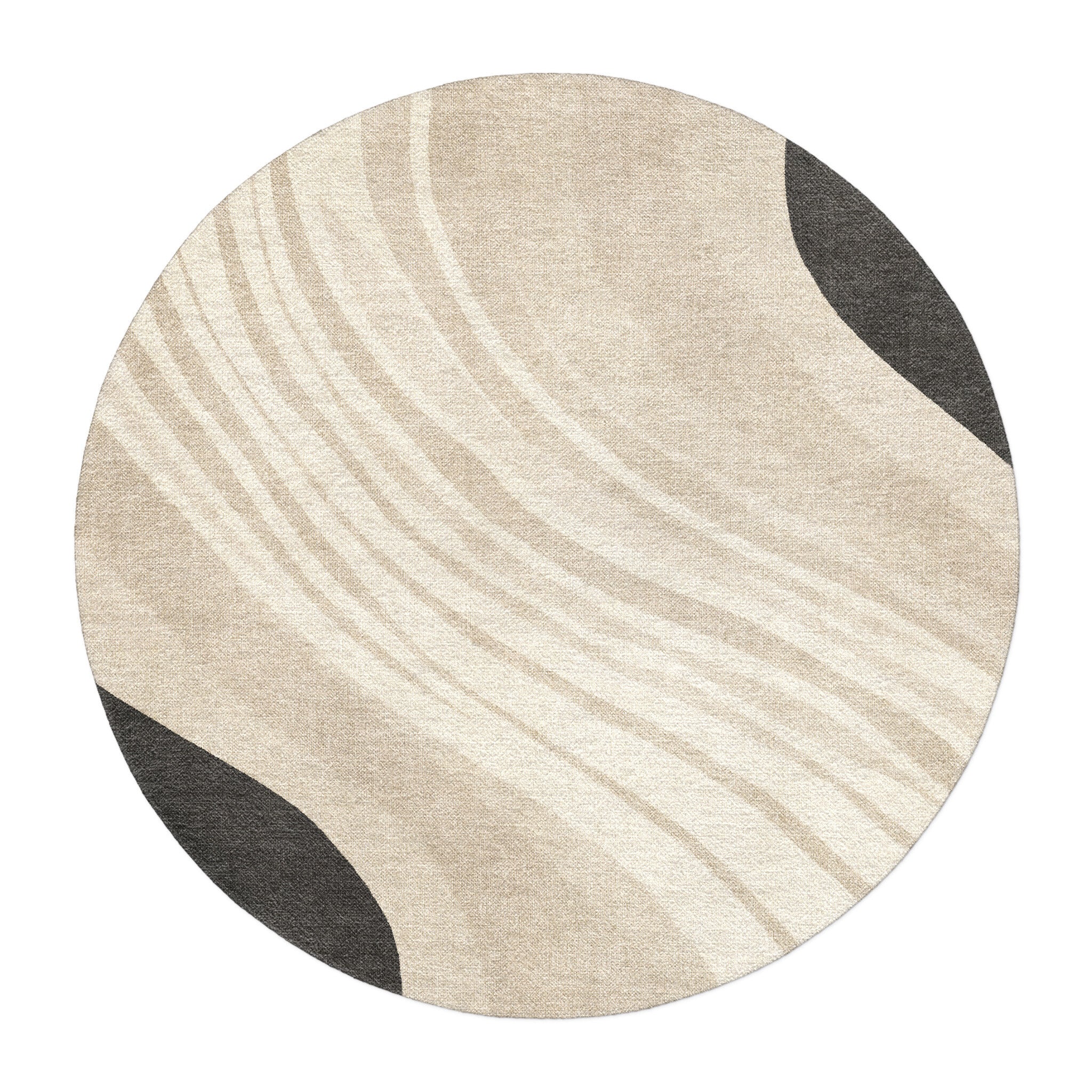 Elowin Ivory & Black in 5' Round Size