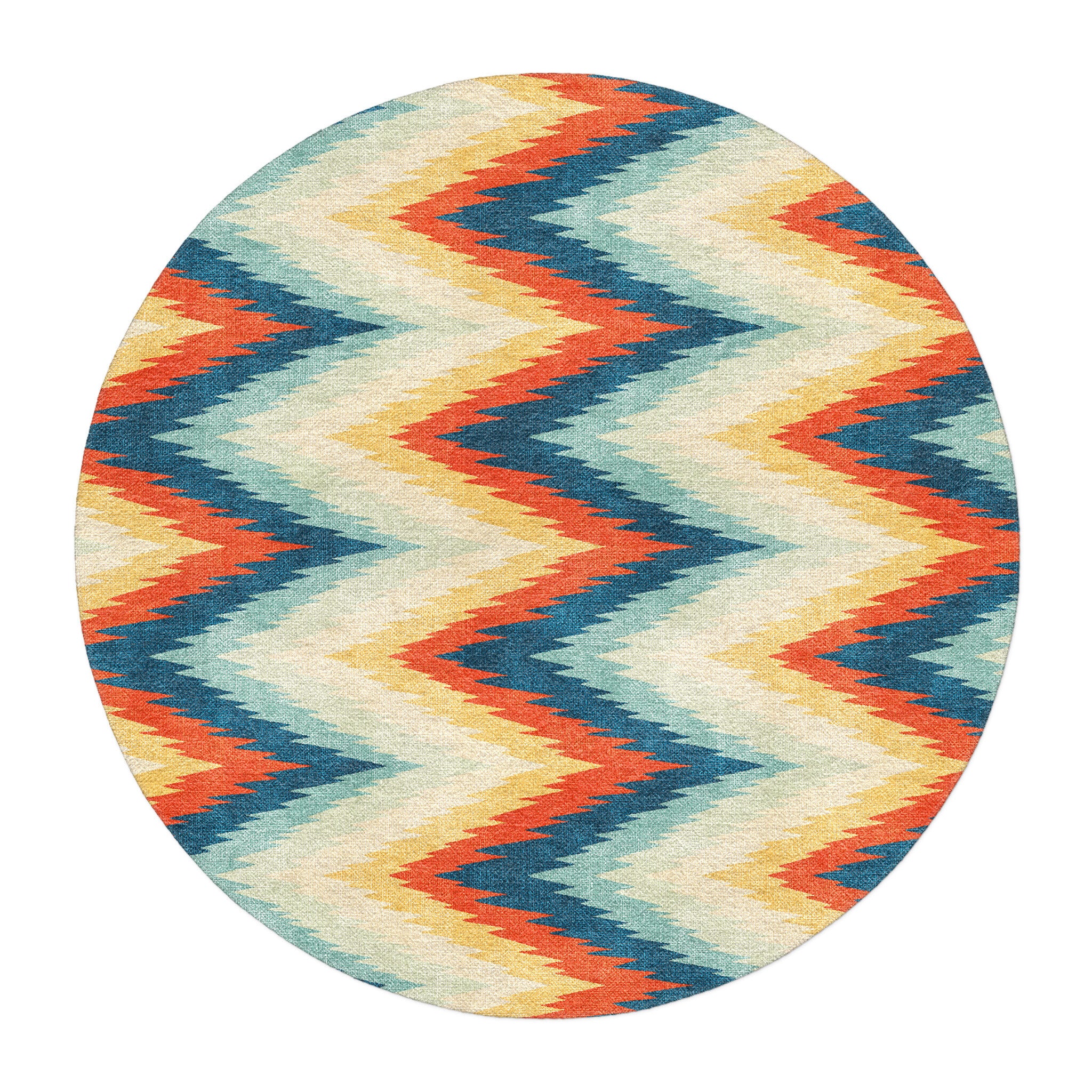 Firekat Blue & Orange in 5' Round Size