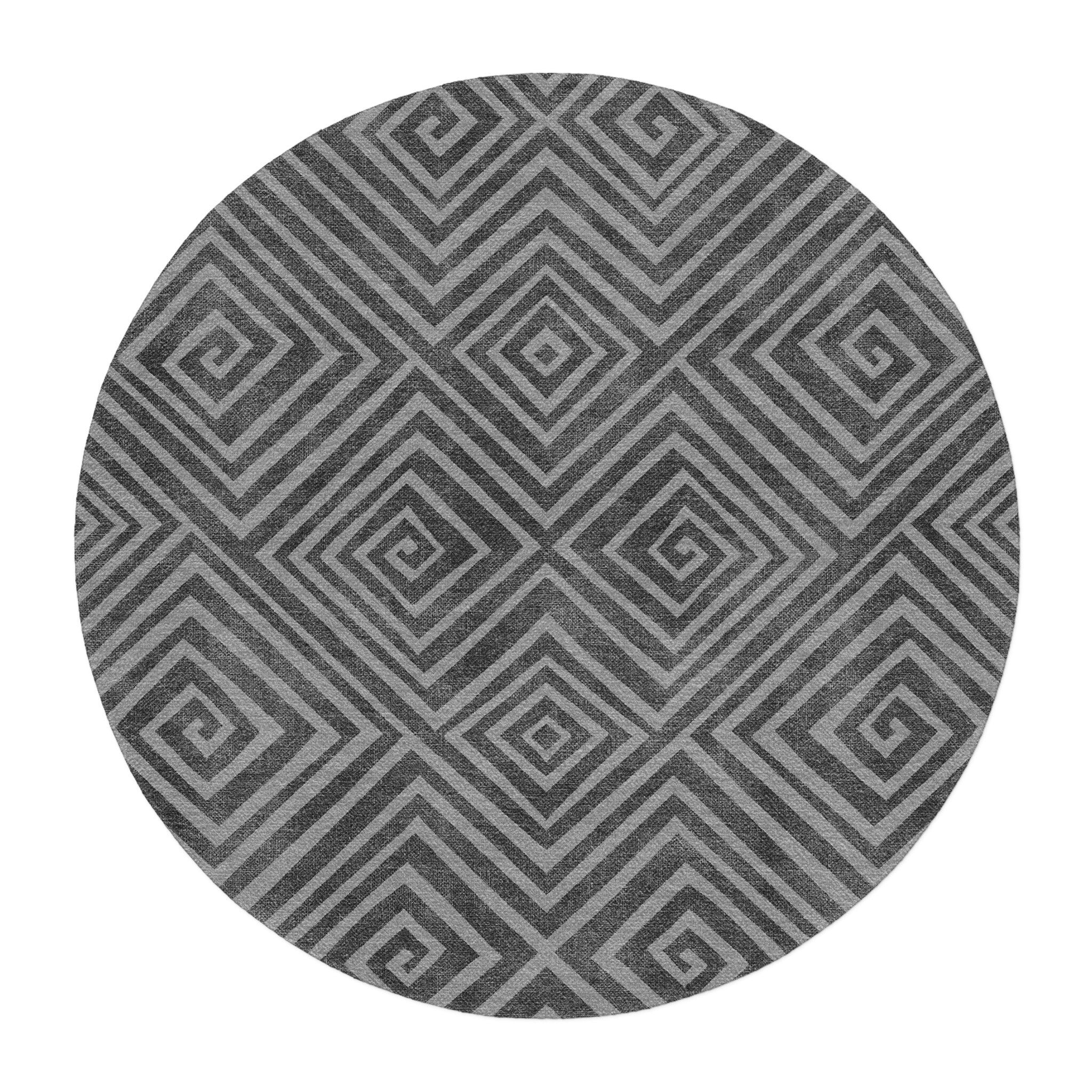 Hoffman Black & Charcoal in round-5ft Size