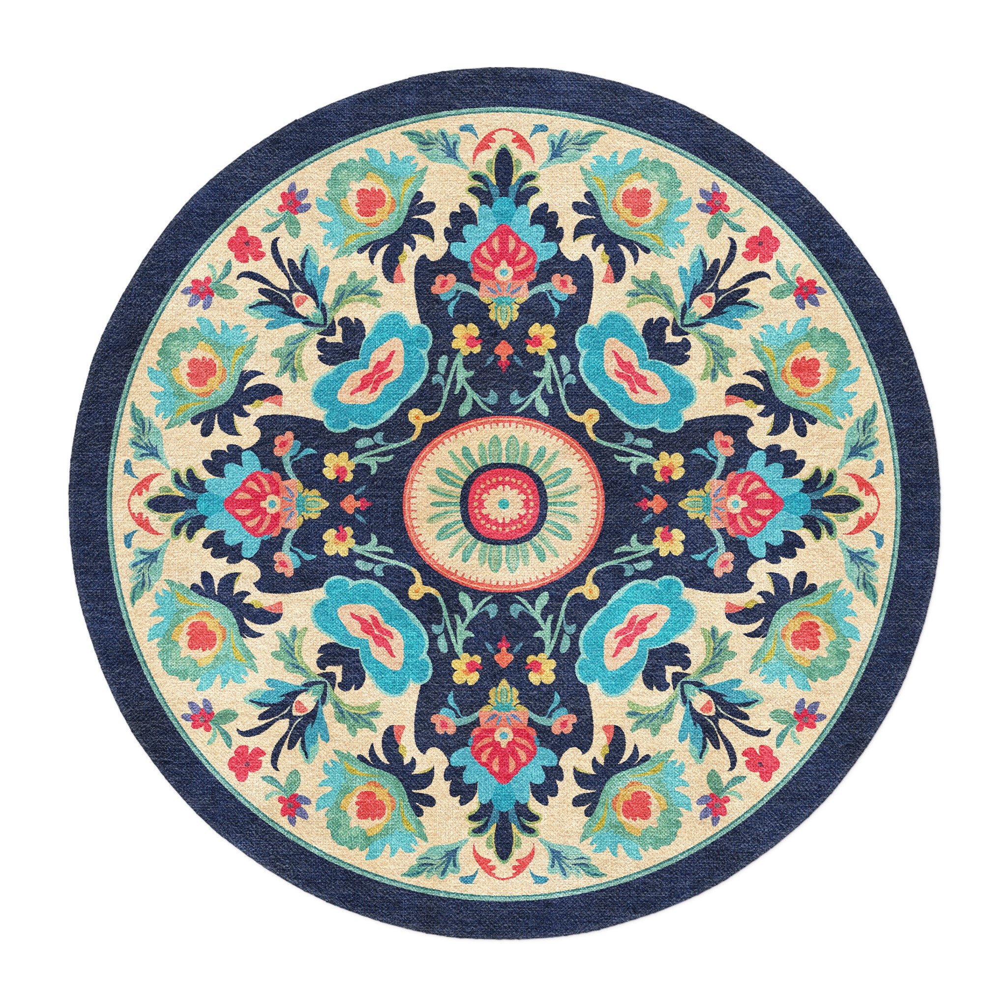 Nellie Blue Multicolor in round-5ft Size