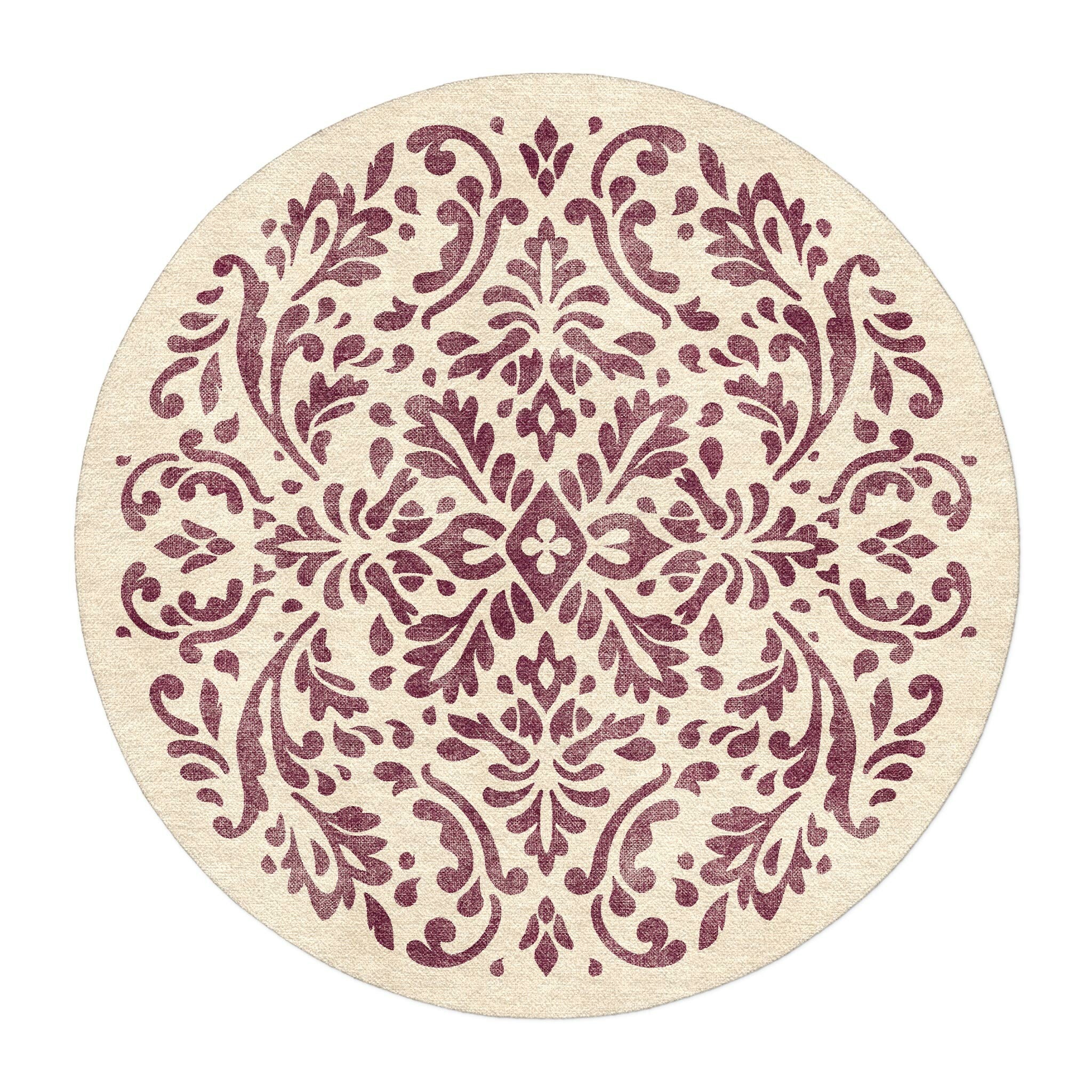 Floranna Ivory & Wine in 5' Round Size