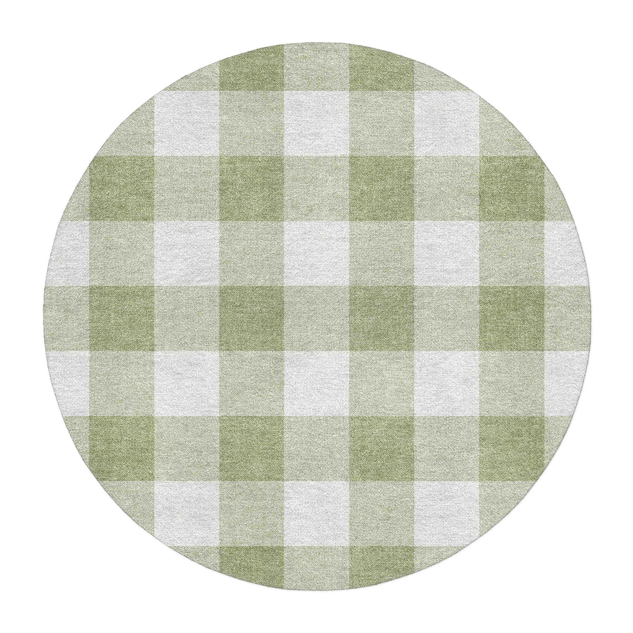 Buffalo Plaid Light Sage in 5' Round Size