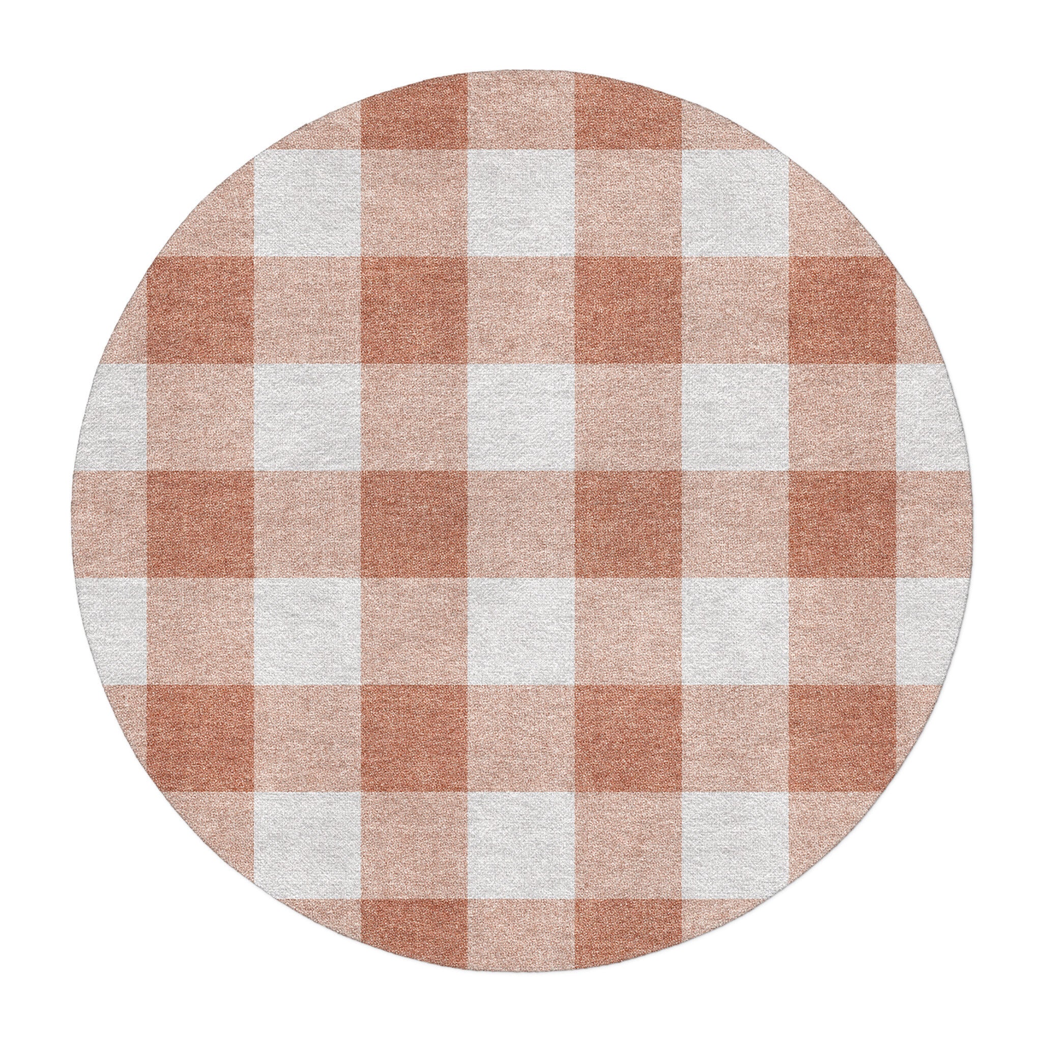 Buffalo Plaid Light Terracotta in 5' Round Size