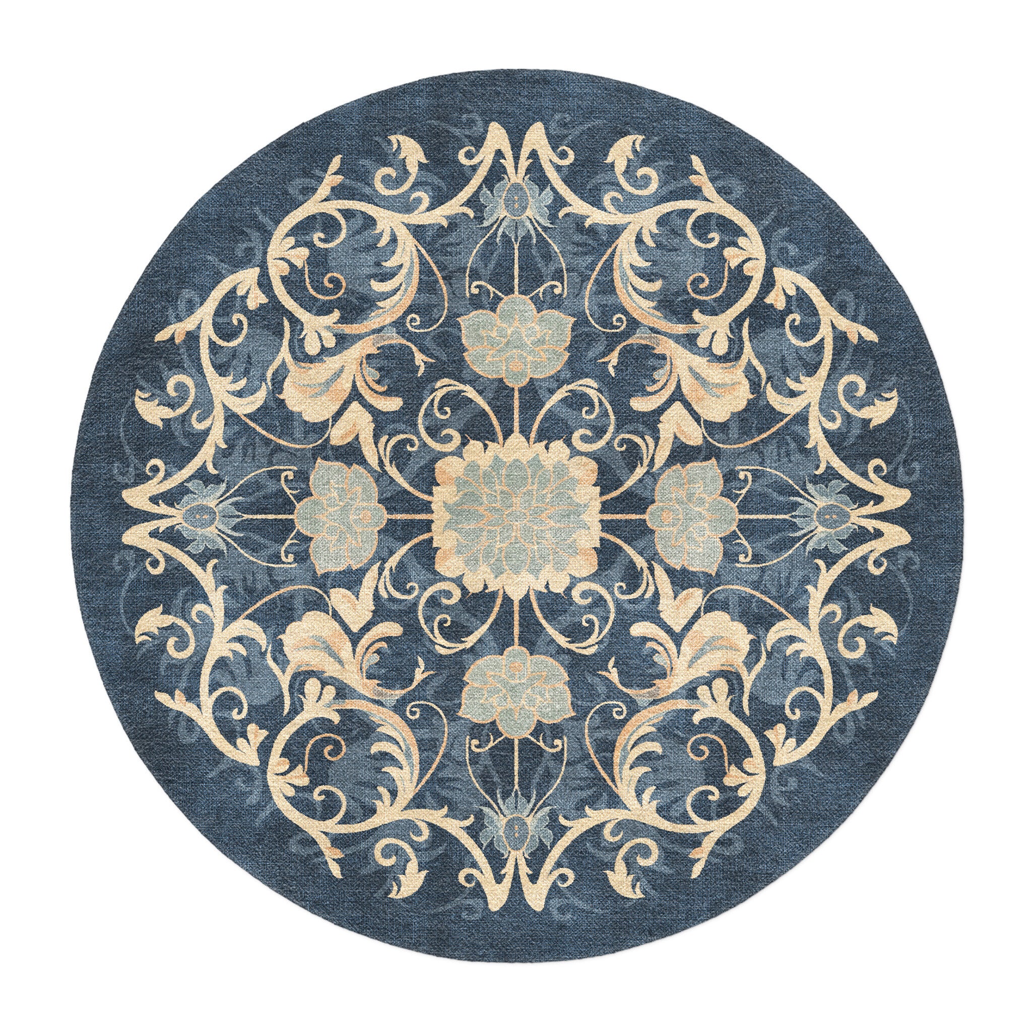 Belinda Navy & Ivory in 5' Round Size